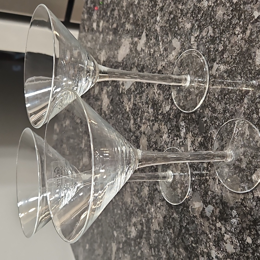Luigi Bormioli Light & Music Martini Glasses Set Of 3 Crystal 7 Oz NWS DH1354